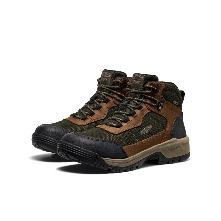 Italian Glam Peace Mood Men's Skokie Waterproof Work Boot (Soft Toe)  |  Forest Night/Black