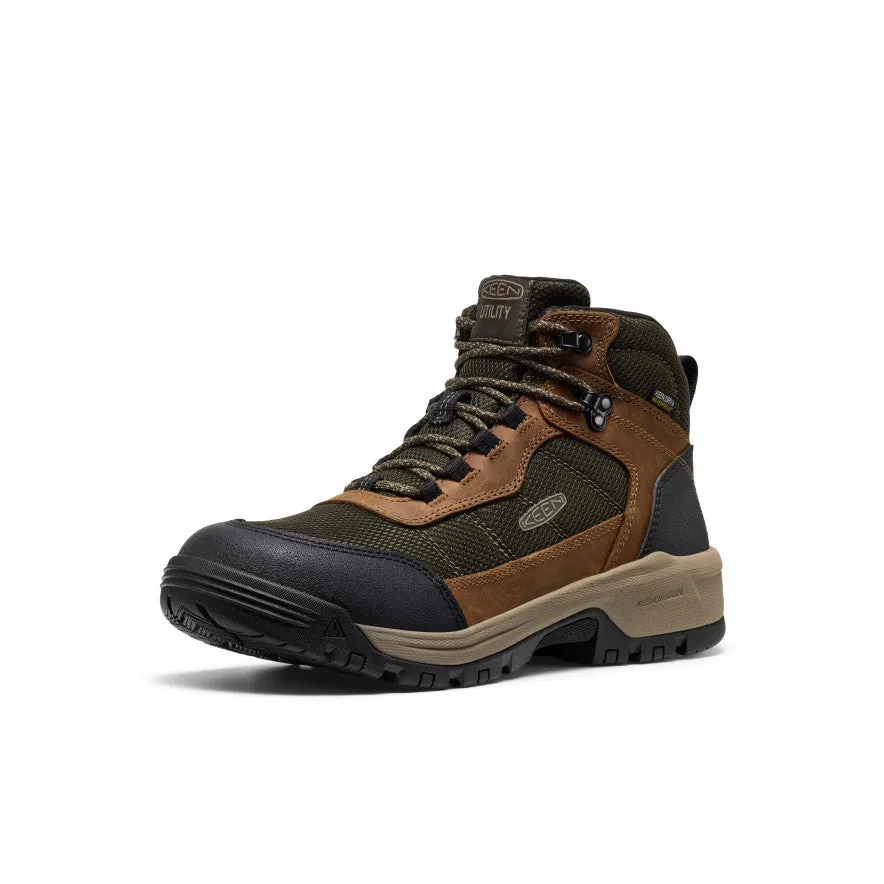 Men's Skokie Waterproof Work Boot (Soft Toe)  |  Forest Night/Black Walking Ease Quick Dry Fabric