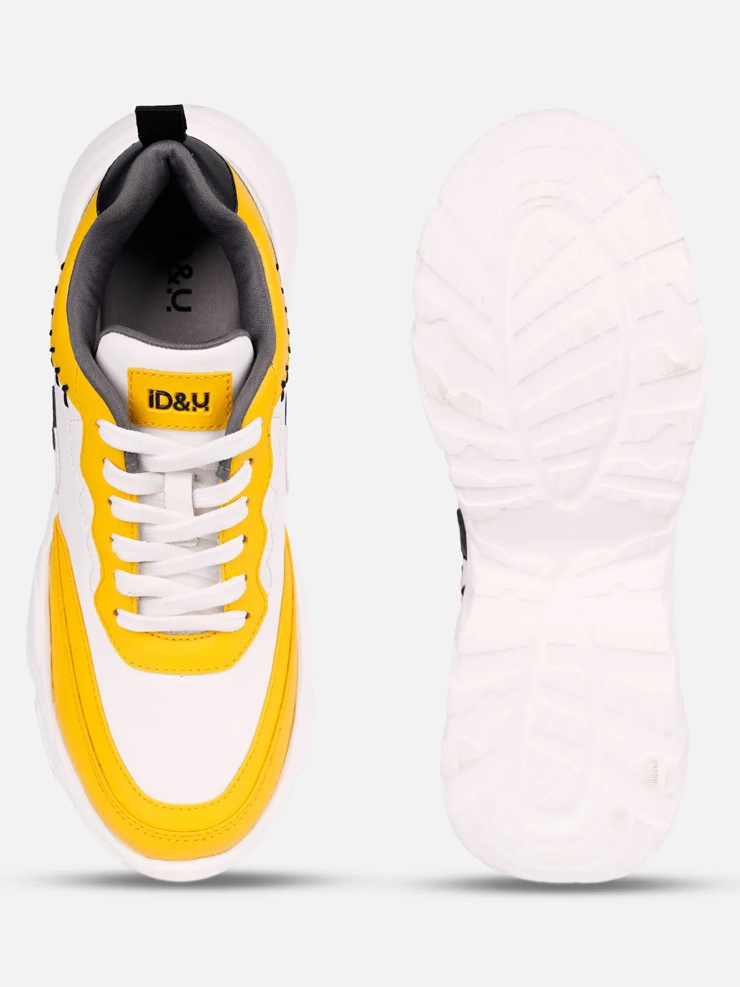 Orthotic Support Women's White/Yellow All Seasons Wearing Sneakers (IU1002)