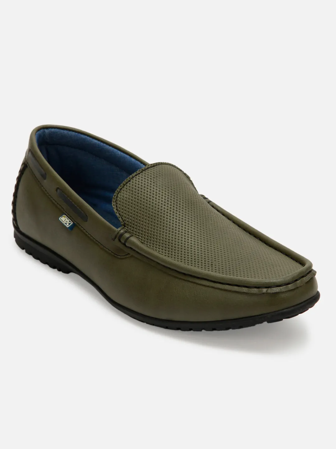 Men's Olive Moc Toe Casual Loafer (IX1014) Festival Vibe