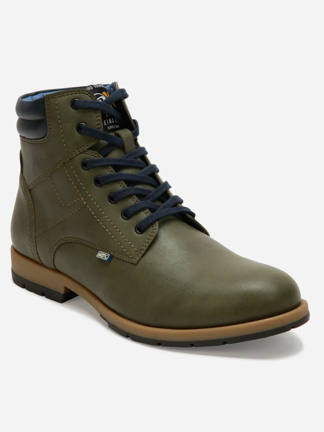 Chic Fit Men's Olive Round Toe High Top Boot (IX1022)