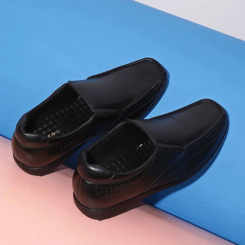 Healers Formal (Black) Slip-On Loafers Shoes For Men FL-1415 By Liberty Patent Gloss Quick Drying