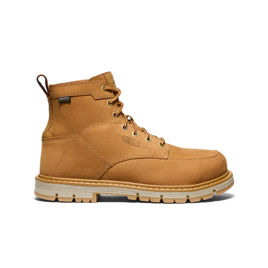 Men's San Jose 6" Waterproof 90 Heel Boot (Aluminum Toe)  |  Bistre/Gum Comfort Slip-On