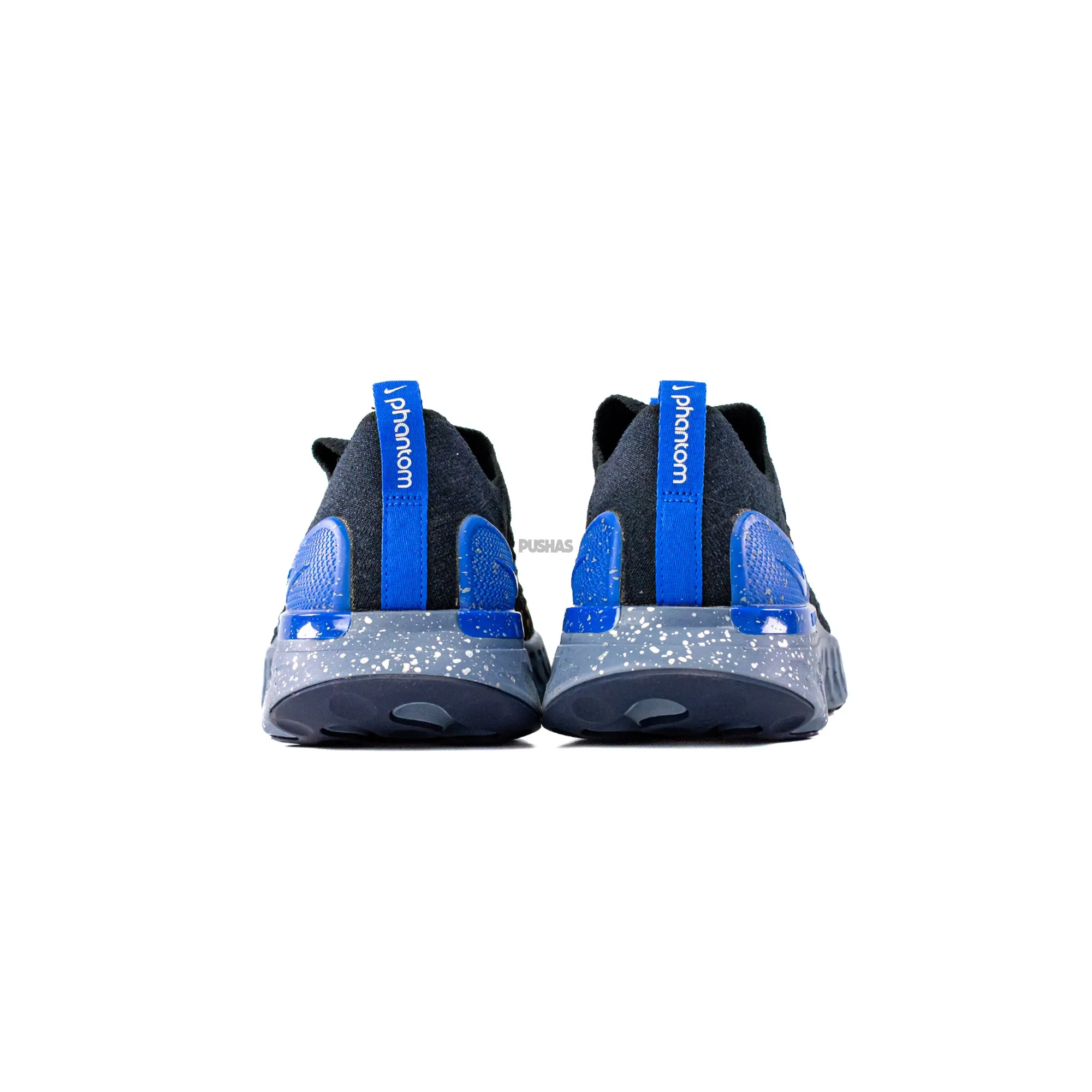 Nike React Phantom Run Flyknit 2 'Black Hyper Royal' (2022) Ventilated Mesh Travel Enthusiasts Kids Play