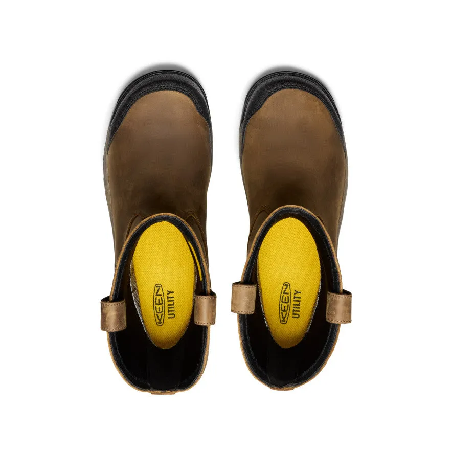 Men's Evanston Pull-On Waterproof Boot (Carbon Toe)  |  Bison/Black Anti mold Waterproof Slides