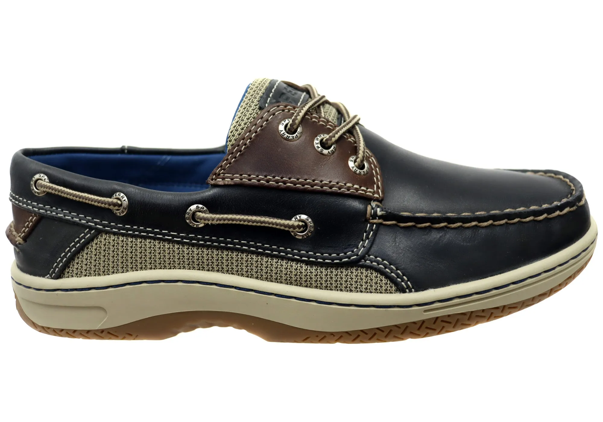 Sperry Mens Billfish Comfortable Wide Width Leather Boat Shoes Daily Travel shape fit