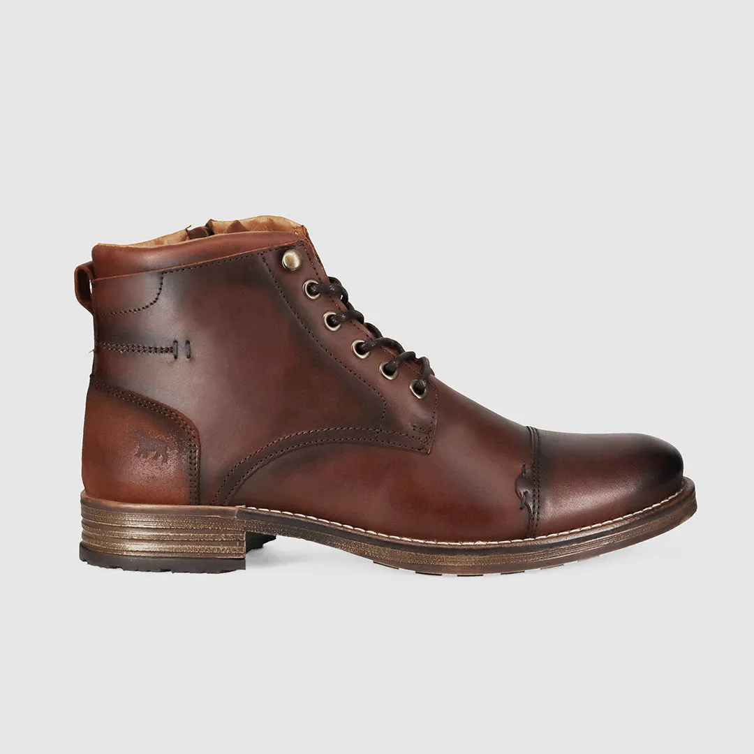 Scotia Lace Up Boots Burnished Brown Hard Wear