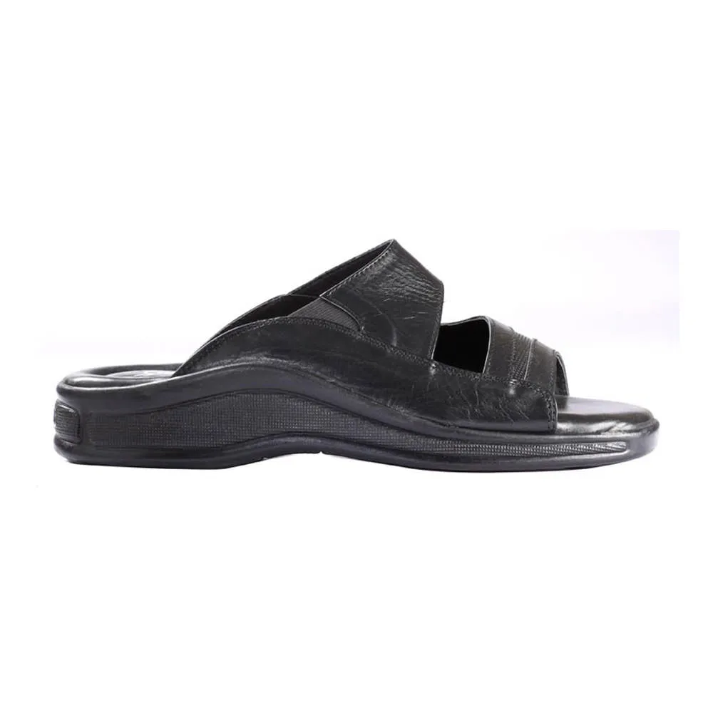 Coolers Casual Black Slippers For Men 2050-06 By Liberty Comfort Wedge
