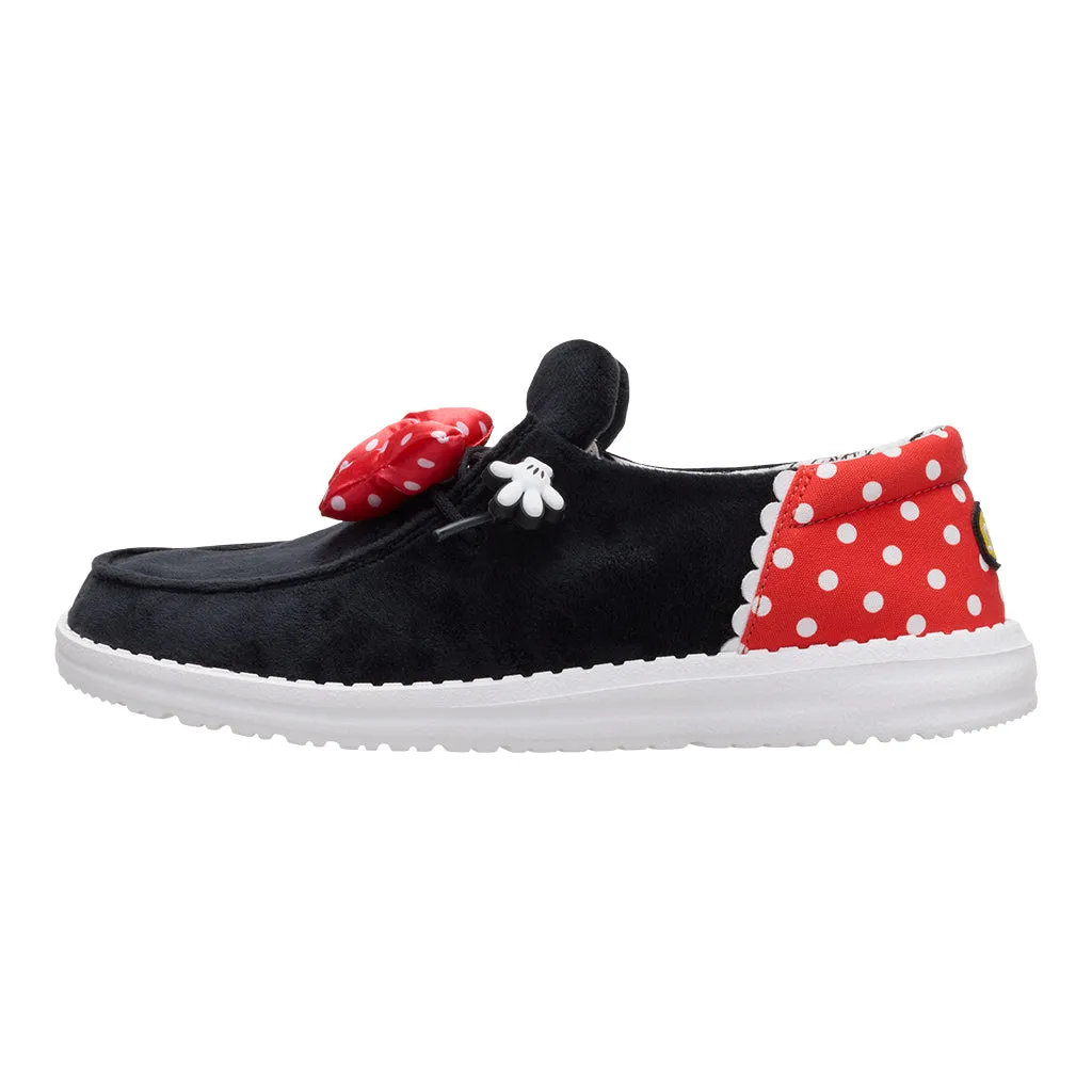 Wide Base Leather Disney Minnie Mouse Wendy - Minnie Black/Red