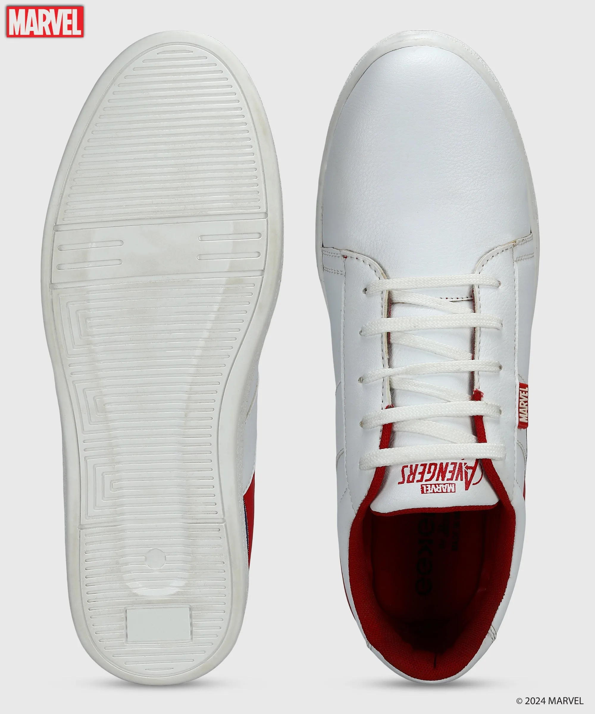 Foam Lining Running Errands Marvel Men's White Casual Sneakers | Cushioned & Lace up Outdoor Style