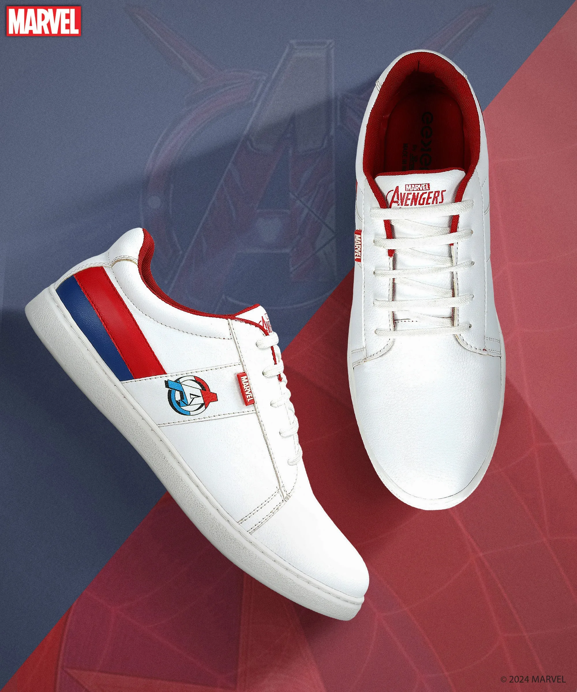 Height Plus Marvel Men's White Casual Sneakers | Cushioned & Lace up Outdoor Style
