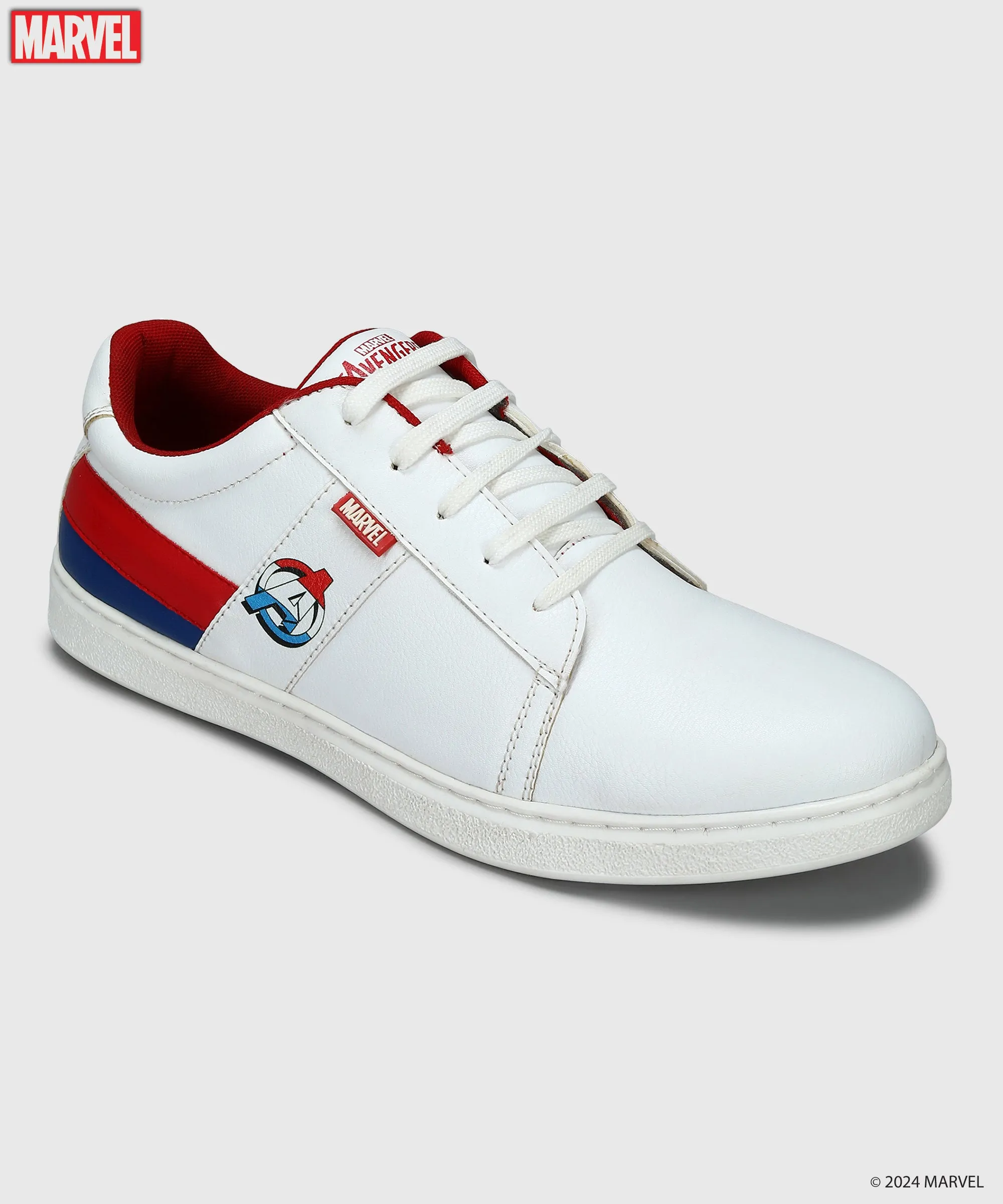 Eco Friendly Minimalist Fans Comfort Strap Marvel Men's White Casual Sneakers | Cushioned & Lace up Outdoor Style