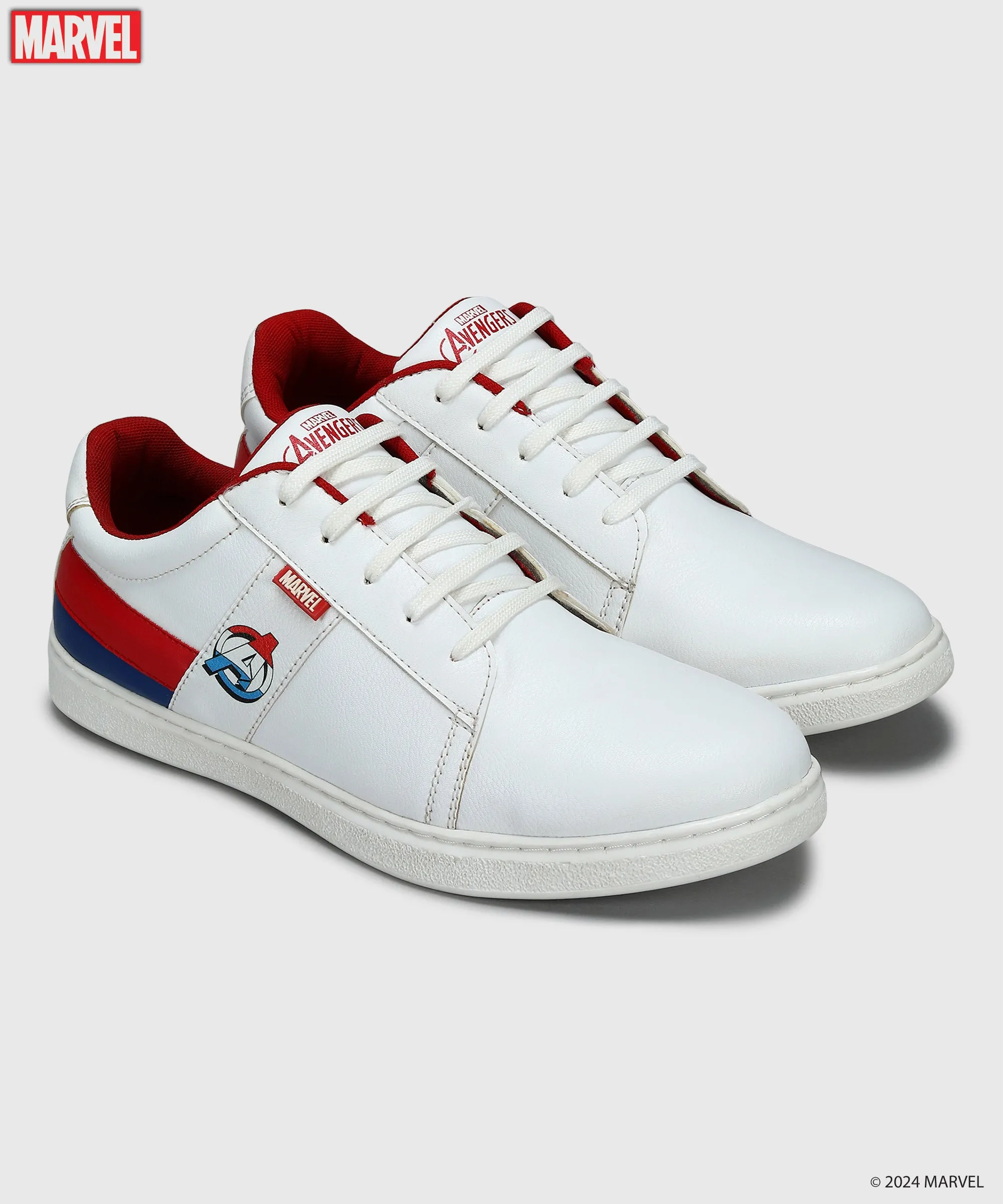 Leg Slim Marvel Men's White Casual Sneakers | Cushioned & Lace up Outdoor Style