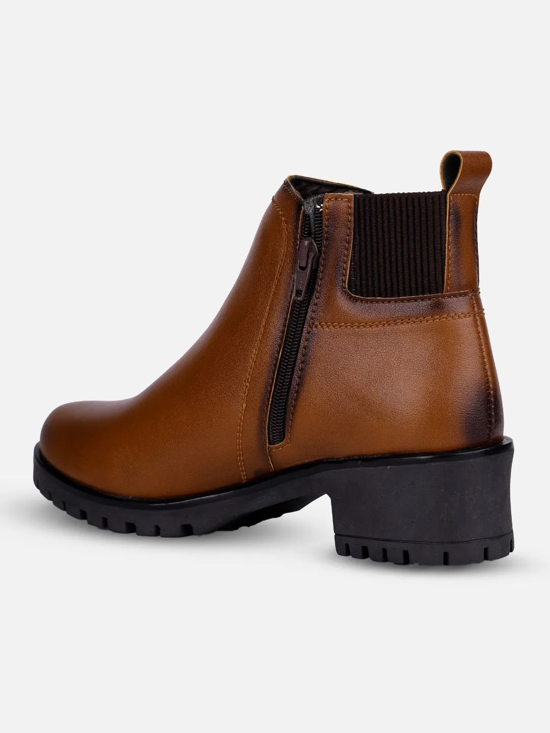 Women's Brown Ankle Boots (IU5002) Practical