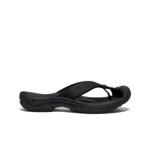 custom-fit Men's Waimea Leather Flip-Flop  |  Black/Black