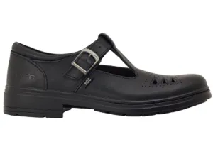 Breathable Lining Elegant kids' looks ROC Lattice Junior Girls/Kids Black T Bar Leather School Shoes