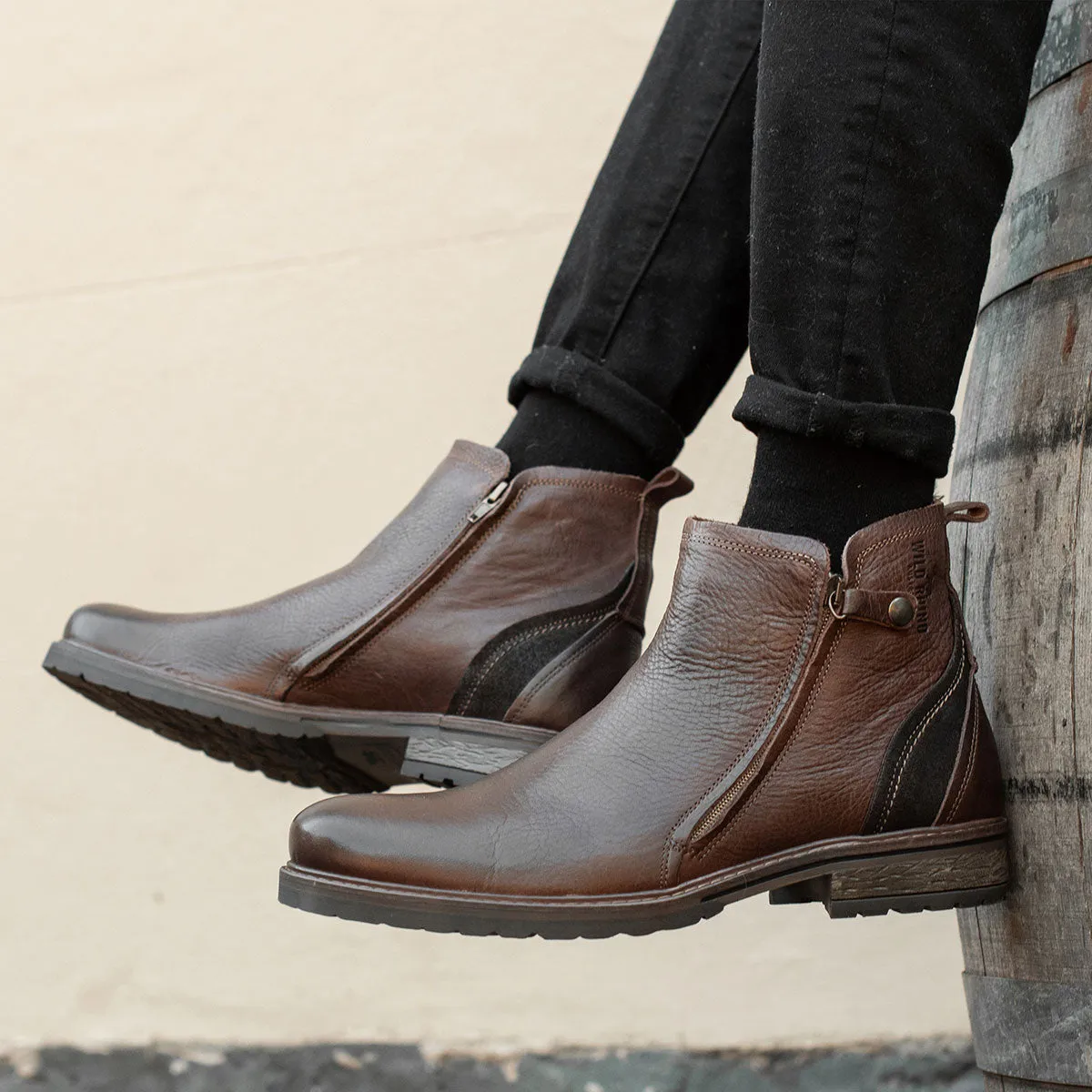 Hunter Zip Up Boots Dark Brown Archaeologist Reinforced Form Adventure Seeker