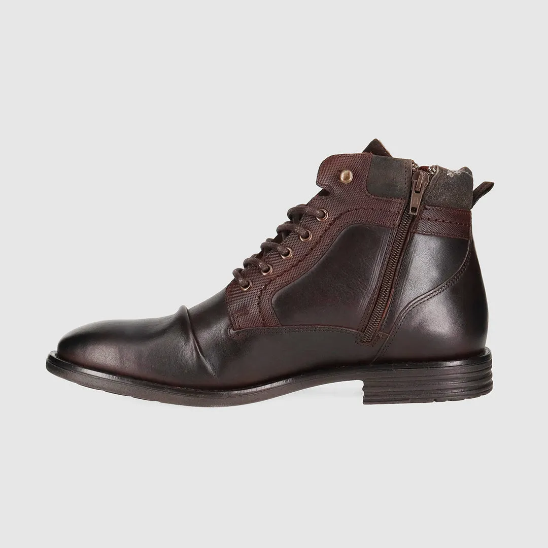 Cushioned Sole Jagger Dark Brown Lace Up Boots