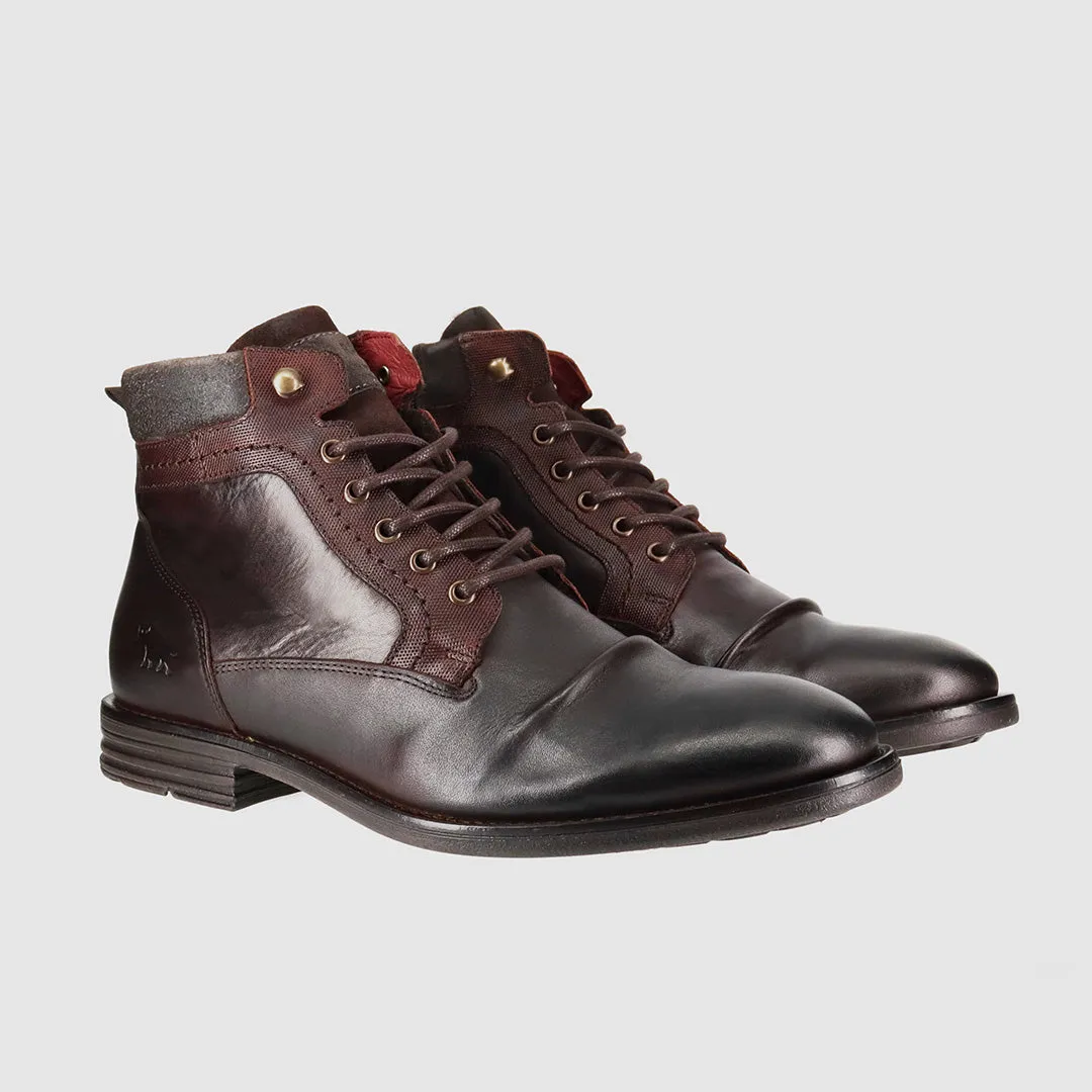 Jagger Dark Brown Lace Up Boots Slip   Resistant High Traction Urban Commute
