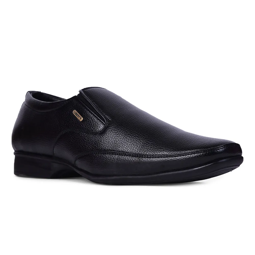 Custom Line Clean Shape Fortune Black Formal Non Lacing Shoes For Men HOL-132E By Liberty