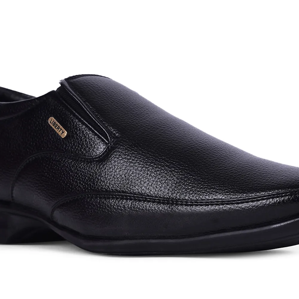 First Shade Fortune Black Formal Non Lacing Shoes For Men HOL-132E By Liberty