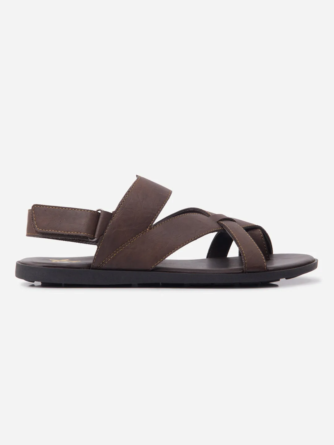 Men's Brown Cross Strap Casual Sandals (IX5017) Color Mix