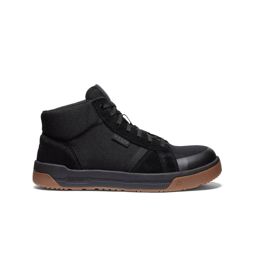 Comfortable Relax Fit Slip Walk Men's Kenton Mid Work Shoe (Carbon Toe)  |  Black/Gum