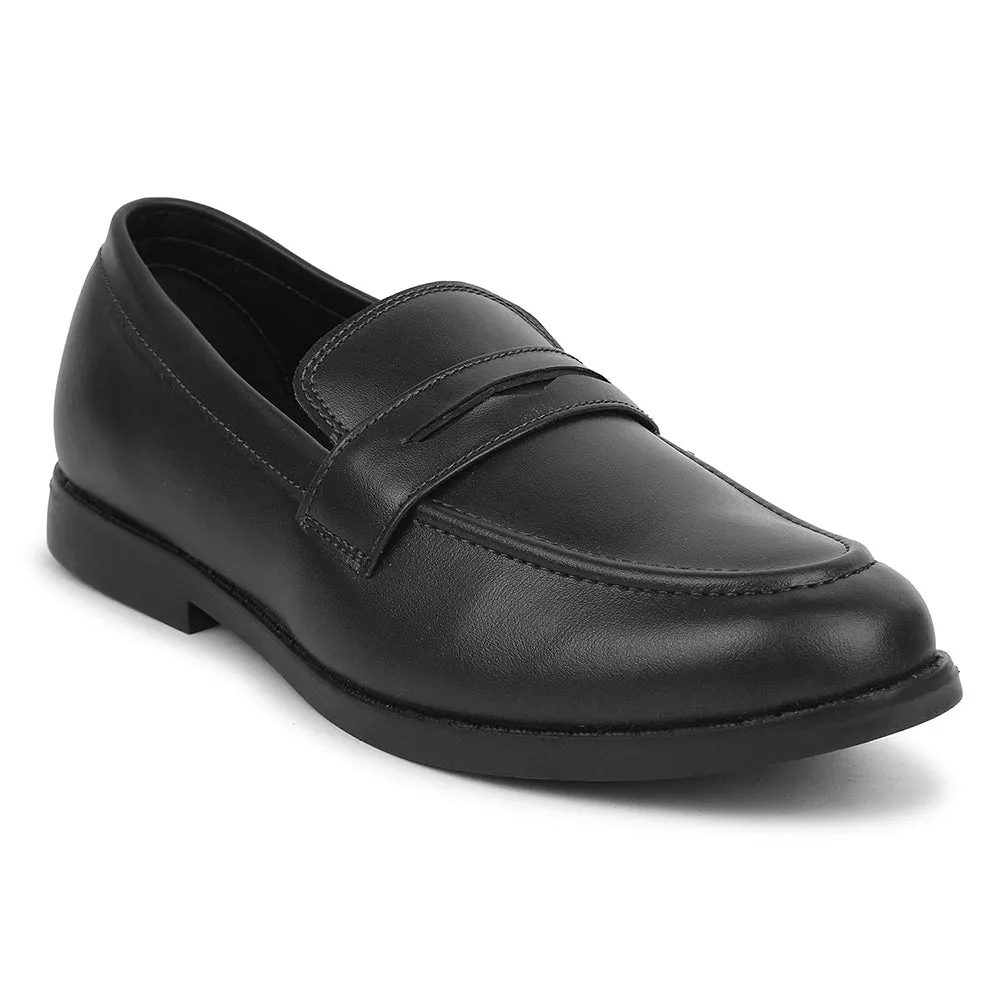 Fortune Black Non Lacing Formal Shoes For Men MAJESTIC-2 By Liberty Easy Wash Quiet Step