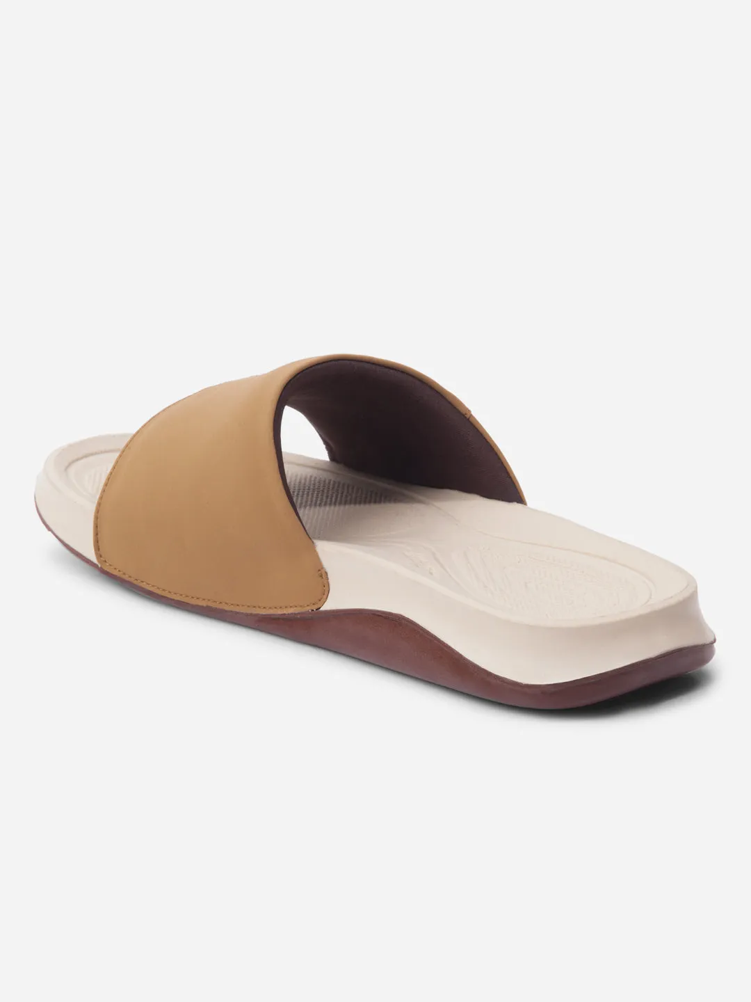 Rapid pace Padded Tongue Men's Camel/Brown Active Graphic Printed Slider (IX5019)