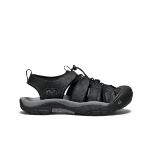 Men's Newport Leather Sandal  |  Black/Steel Grey Breathable Tongue Design