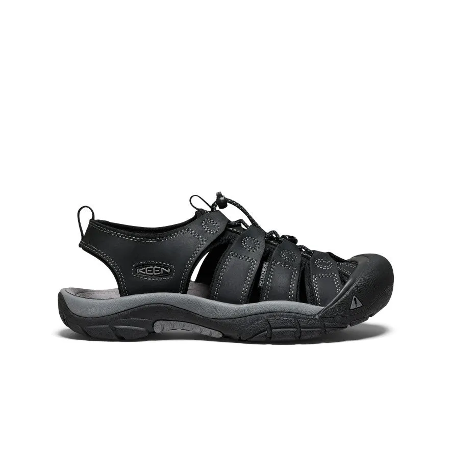 Men's Newport Leather Sandal  |  Black/Steel Grey Reinforced toe Comfort Technology