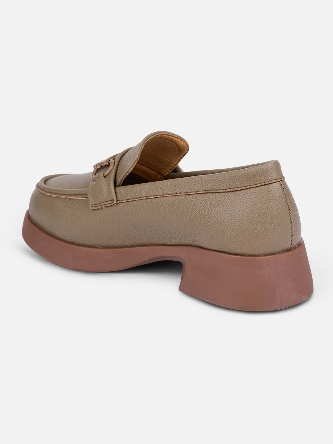 Women's Khaki Block Heel Slip On (IU2004) City Edge