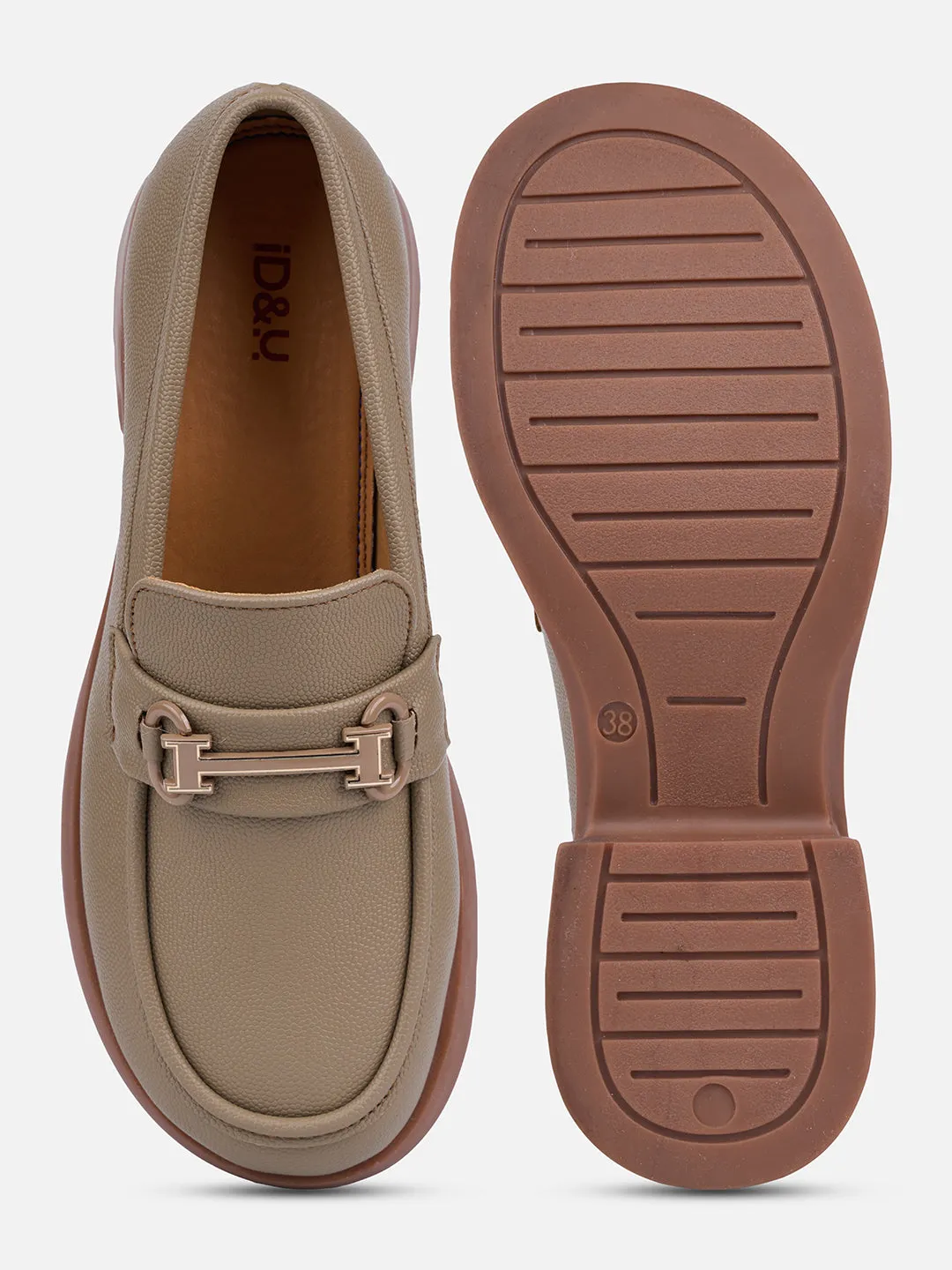 Women's Khaki Block Heel Slip On (IU2004) Ice Jog