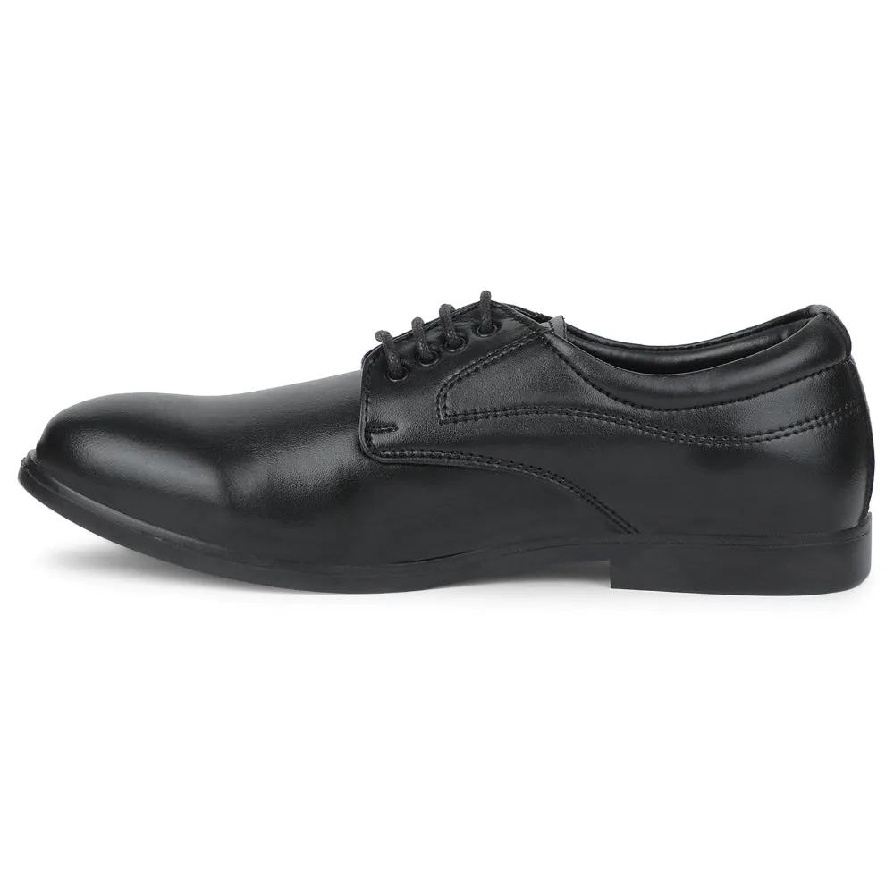 Full Support Soft Heel Fortune Black Formal Lacing Derby Shoes For Men MAJESTIC-1 By Liberty