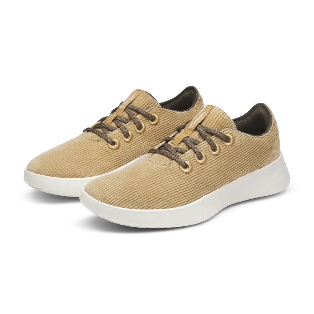 Women's Runner Go - Corduroy - Stony Beige (Natural White Sole) Fit Flex