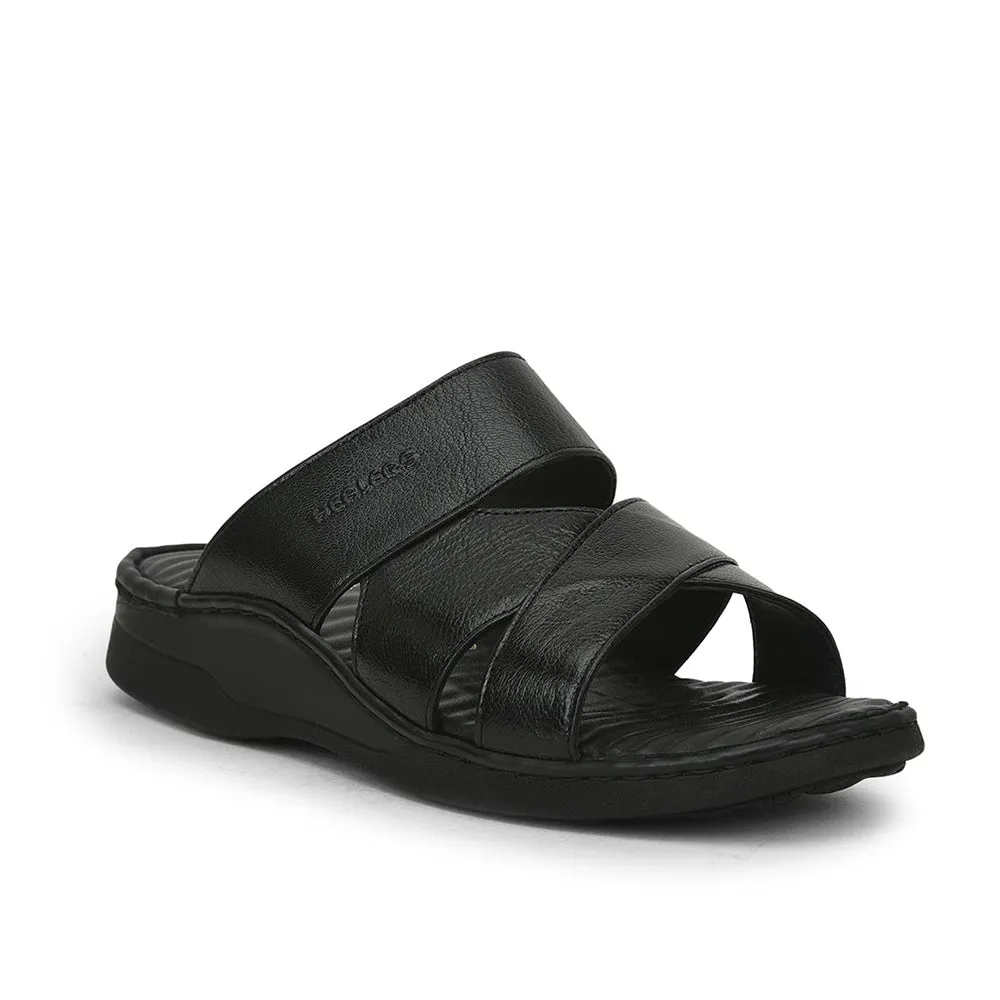 Healers Casual Slippers For Men (Black) 2191-51 By Liberty Safety Hold
