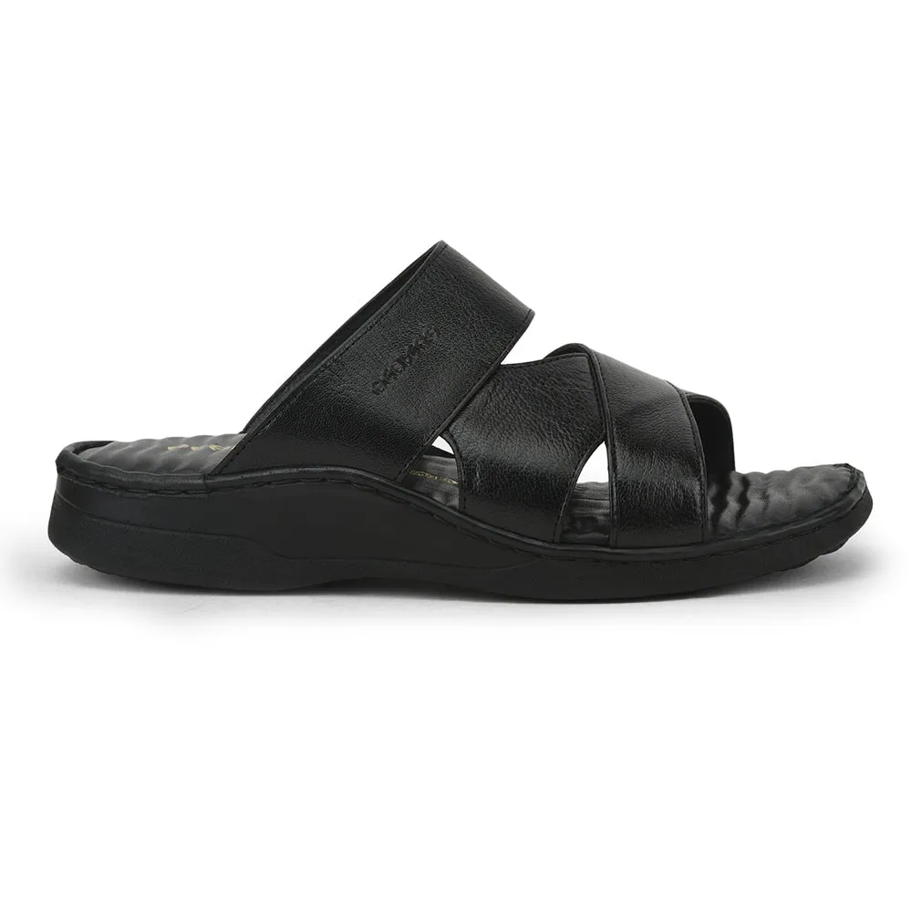 Healers Casual Slippers For Men (Black) 2191-51 By Liberty Foam Lining Running Errands