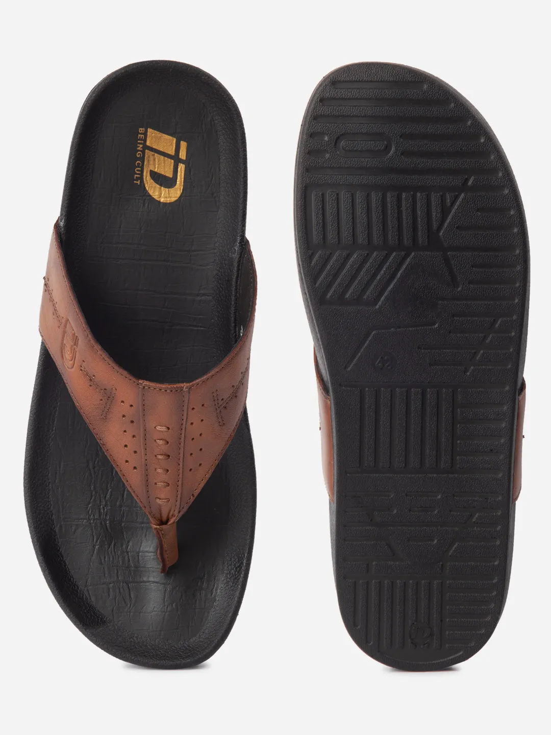 Men's Tan Thong Sandal (ID4228) Slip Resistant All Weather Kids Play