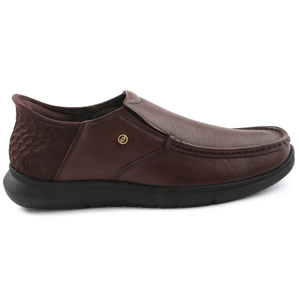 Healers Brown Formal Non Lacing Moccasin For Men S201-02 By Liberty Legacy Style Lift Step