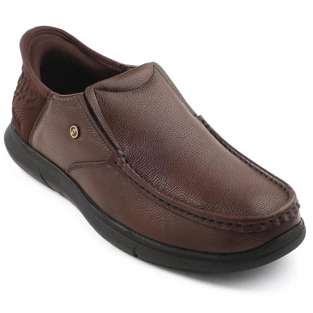 Polished Trim Healers Brown Formal Non Lacing Moccasin For Men S201-02 By Liberty