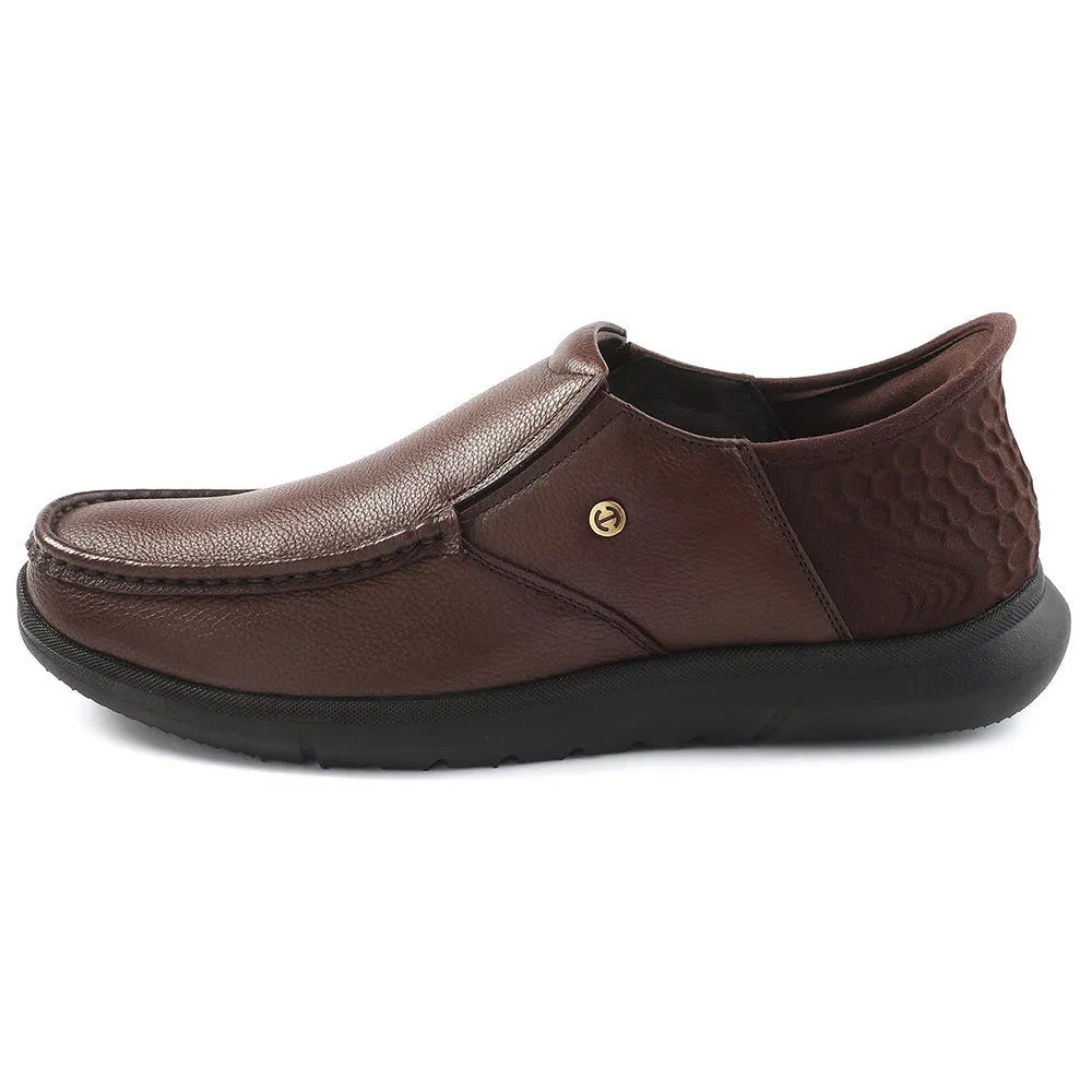 Healers Brown Formal Non Lacing Moccasin For Men S201-02 By Liberty hand craft