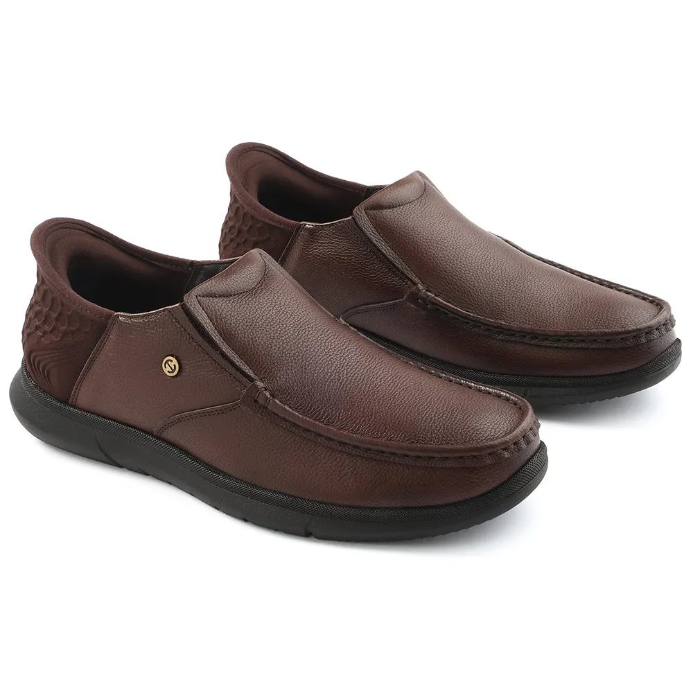 Plush Step Fast Pair Healers Brown Formal Non Lacing Moccasin For Men S201-02 By Liberty