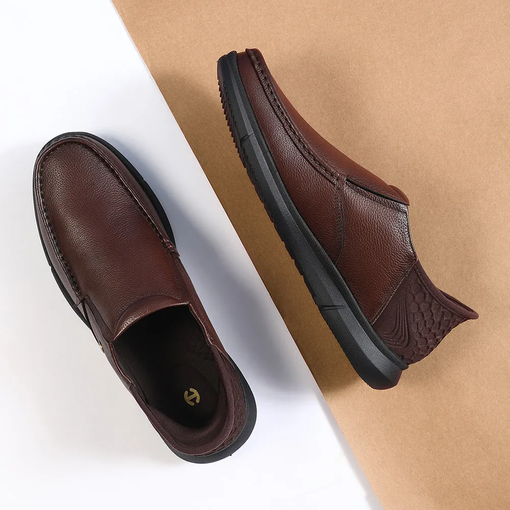 Hero Mode Long Lasting Healers Brown Formal Non Lacing Moccasin For Men S201-02 By Liberty