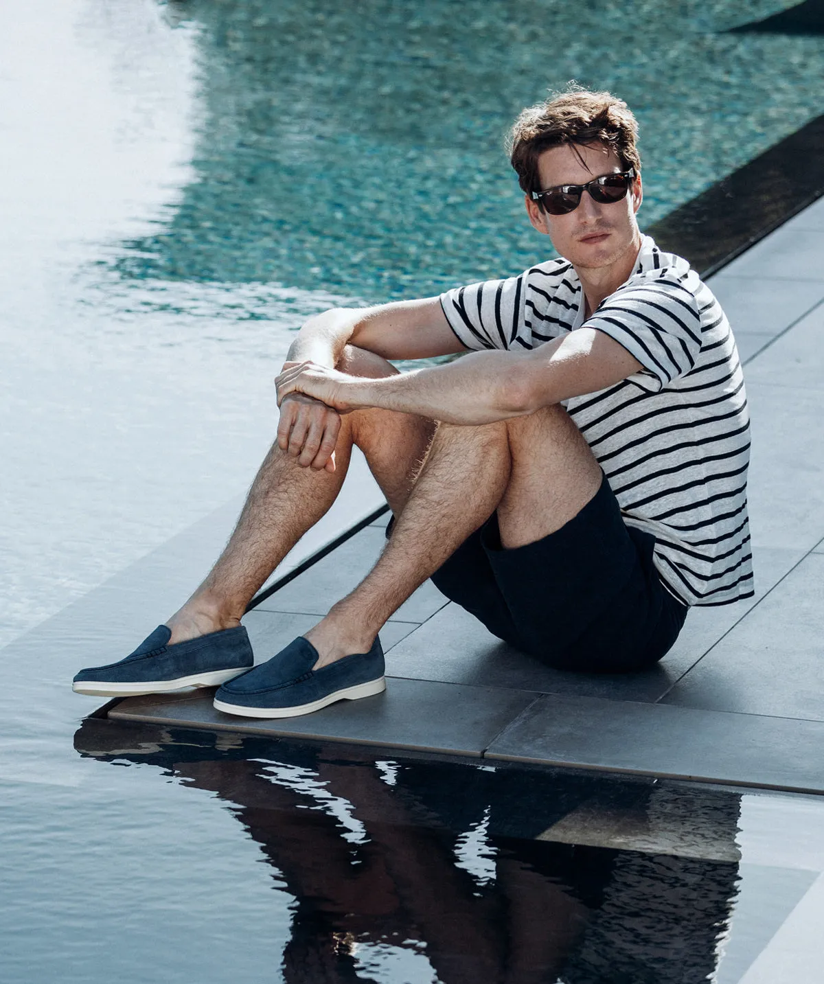 Mocassin MONACO Daim Bleu Seamless Fit
