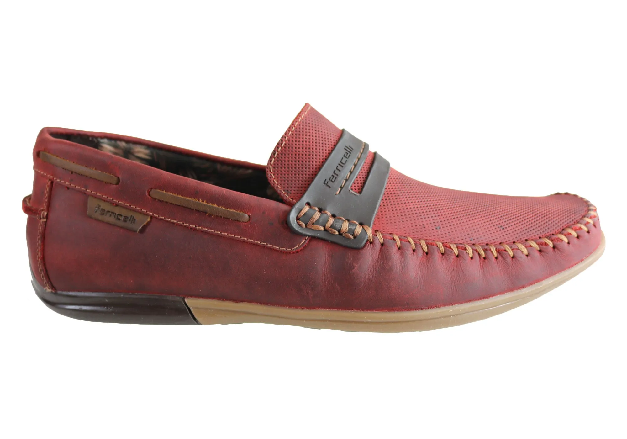 Ferricelli Mitchell Mens Leather Casual Loafer Shoes Made In Brazil Dirt Hike comfort features