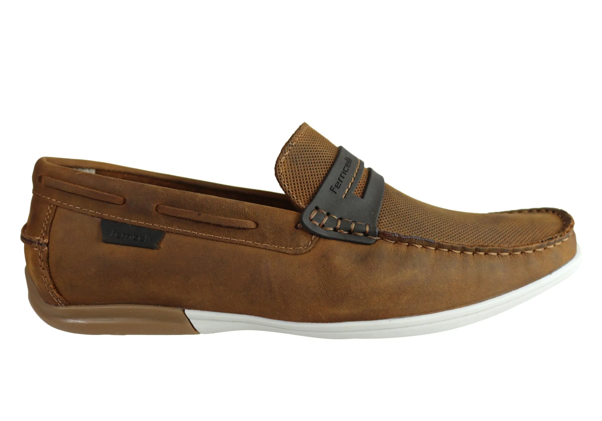 Ferricelli Mitchell Mens Leather Casual Loafer Shoes Made In Brazil Street Fashioned