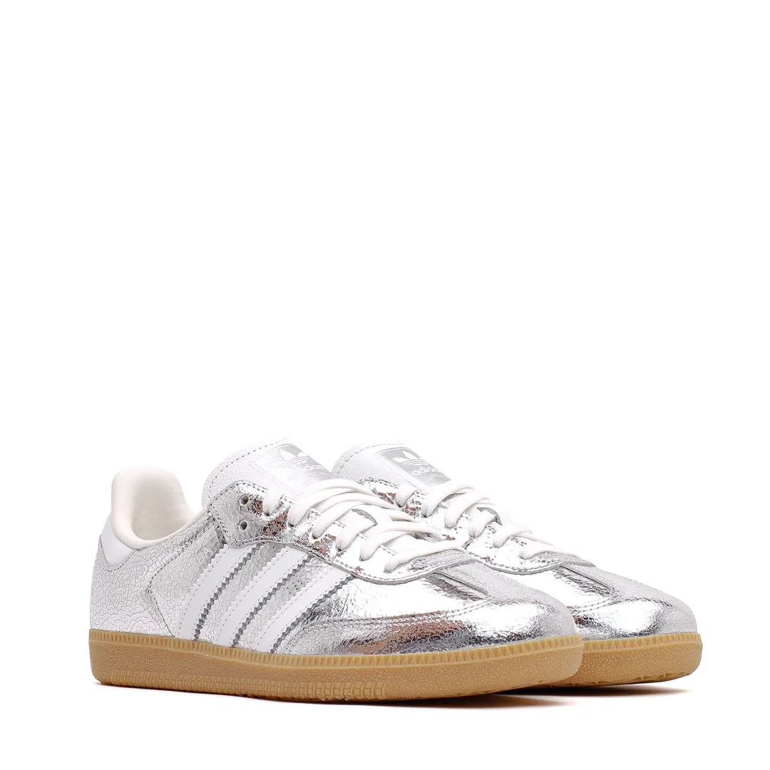 Adidas Women Samba OG Silver Metallic Core JR0035 Durable Build Airport Travel Urban Style