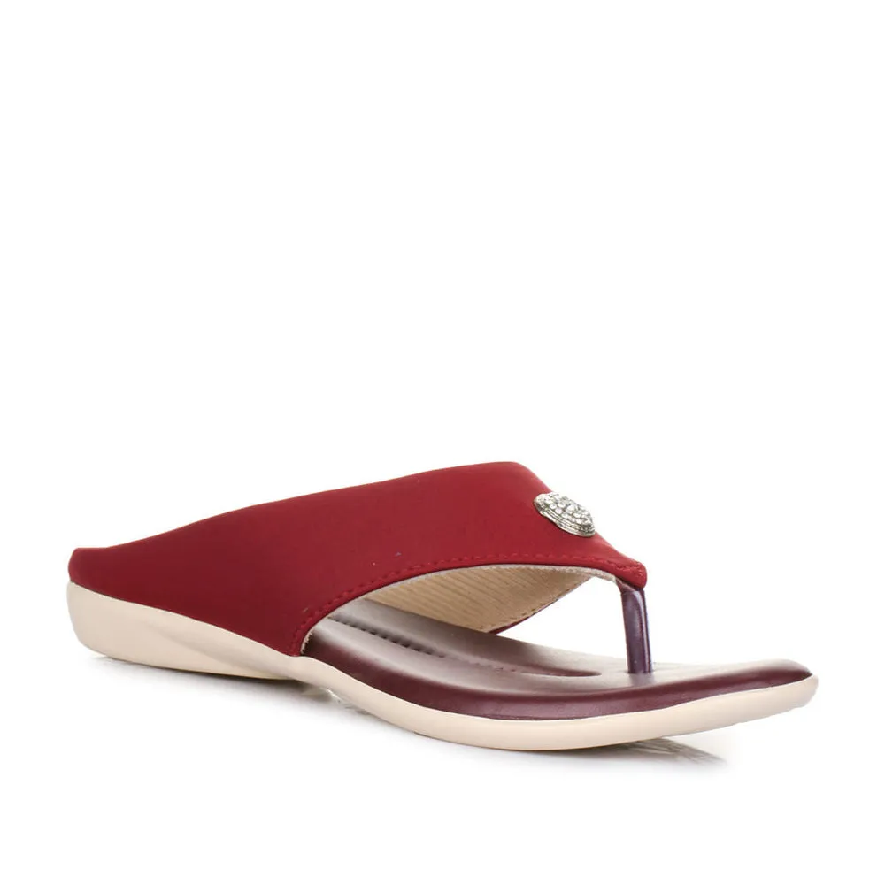 Breathable Indoor Fitness Comfortable Senorita Casual (Cherry) Slippers For Women MK-08 By Liberty