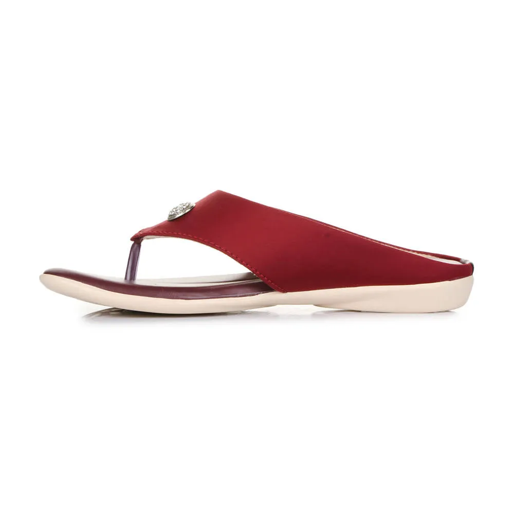 Young Mood Fire Red Senorita Casual (Cherry) Slippers For Women MK-08 By Liberty