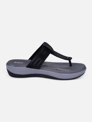 Comfort collar Effortless Beach Wear Women's Black Thong Sandals (IU6002)